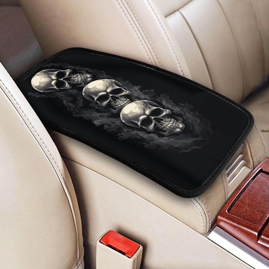 Universal Car Center Console Cushion Pad, Purple Butterfly Soft Waterproof Car Center Console Cover Auto Armrest Seat Box Cover Protector for Most