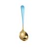 17cm Stainless Steel Round Spoon Cute Dessert Spoon Coffee Children's Golden Silver Spoon Dessert Spoons Kitchen Soup