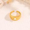 Gold-Plated Titanium Steel Open Ring with Retro Geometric Design