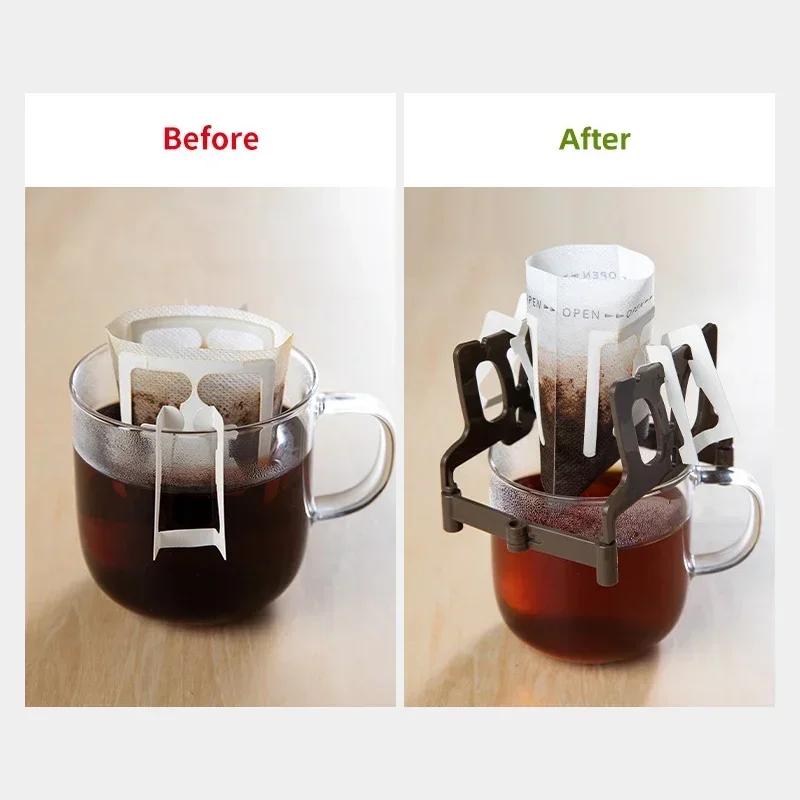 1PC Coffee Filter Holder Portable Reusable Outdoor Tea Filters Dripper Baskets Coffee Ear Drip Filter Paper Bag Shelf Coffeeware