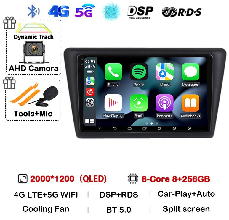 Android 14 WIFI+4G Car Radio For Skoda Rapid 2012 2013 2014 2015 2016 - 2020 Carplay Auto Multimedia GPS Video Player DSP Stereo