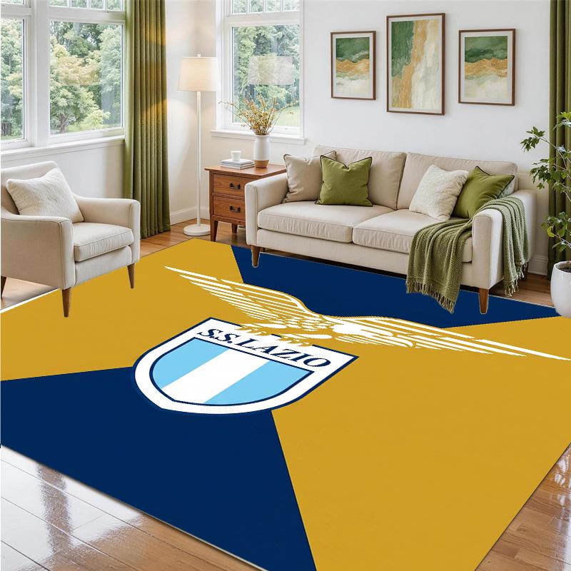 Lazio FC Design Crystal Velvet Rug Soft Decorative Mat for Bedroom Entrance