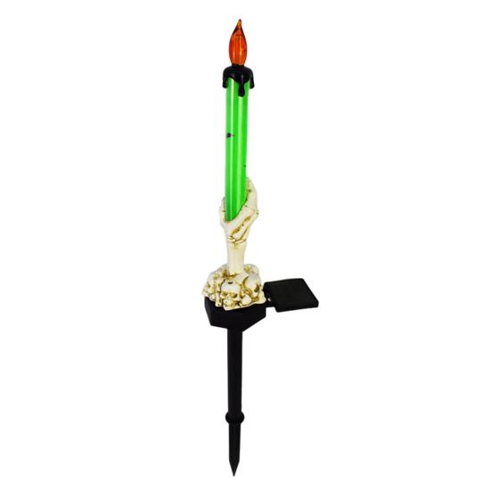 

Solar Powered Skull Candle Light Automatic Charging Waterproof Simple Installation Halloween Themed