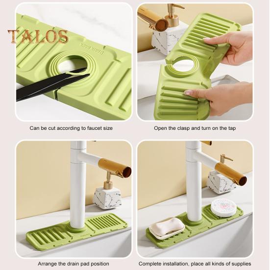 Silikonová podložka pod kohoutek Rychleschnoucí podložka s integrovaným odkapávacím táckem Snadno čistitelná ochrana proti stříkající vodě pro organizér do koupelny a kuchyně