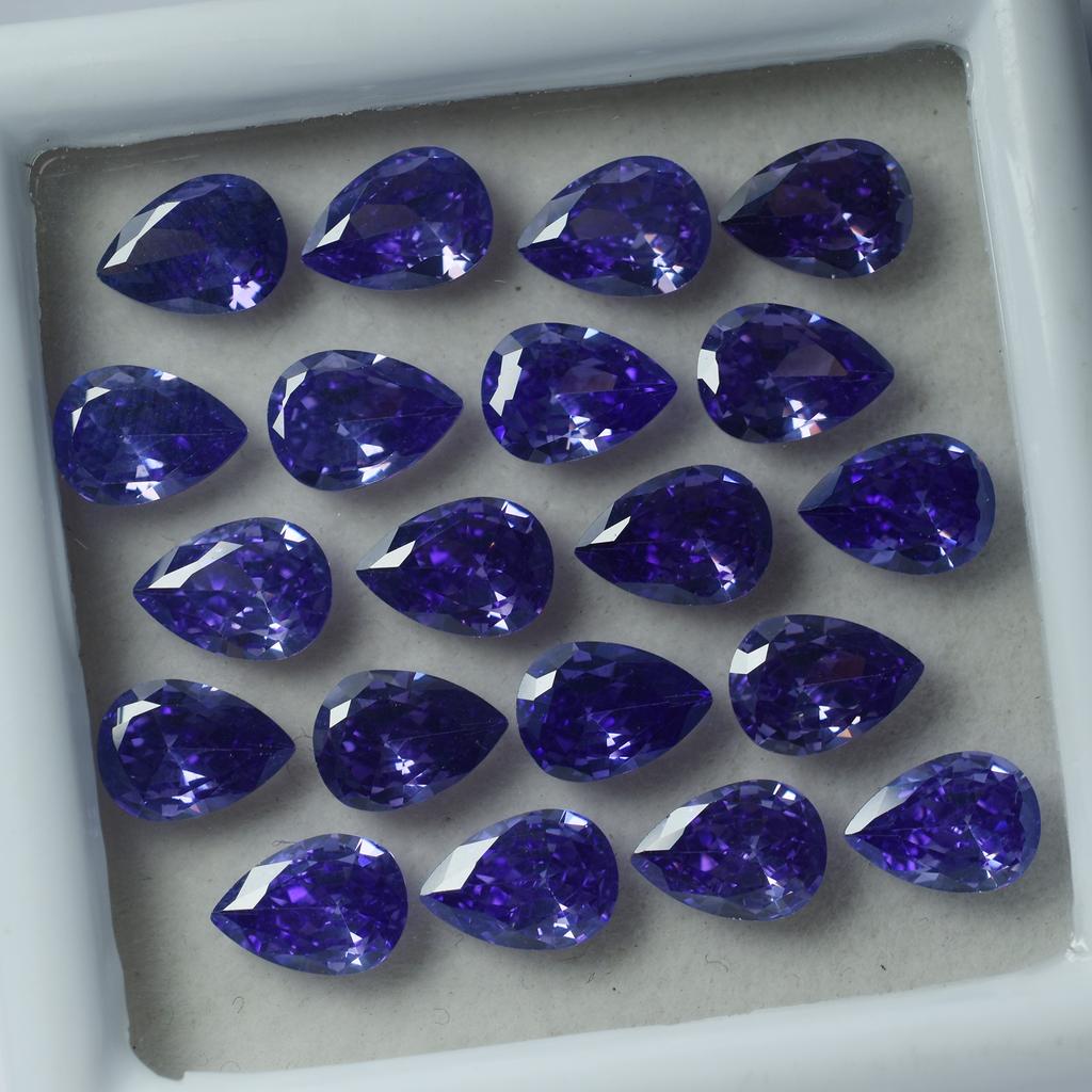 Purple Pear Cut 15 Pcs Natural Real Sapphire CERTIFIED Ring Size Loose Gemstone H-14