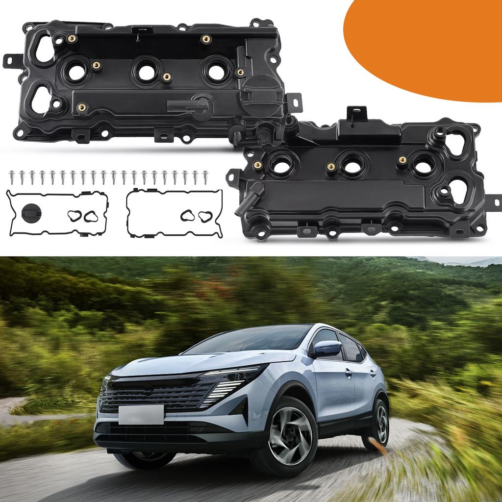 2pcs Cam Rocker Cover W/Gasket Screw Oil Cap Camshaft Rocker Cover Wear Resist for Nissan Maxima 2009-2020 Murano 3.5L 2015-2020