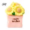 Resin Flower Decoration Miniature Potted Mini Artificial Bonsai Dollhouse Desk Ornament Accessory Tiny Fairy Garden Ornaments for DIY Crafts