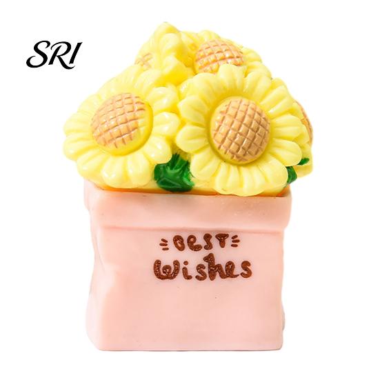 Resin Flower Decoration Miniature Potted Mini Artificial Bonsai Dollhouse Desk Ornament Accessory Tiny Fairy Garden Ornaments for DIY Crafts