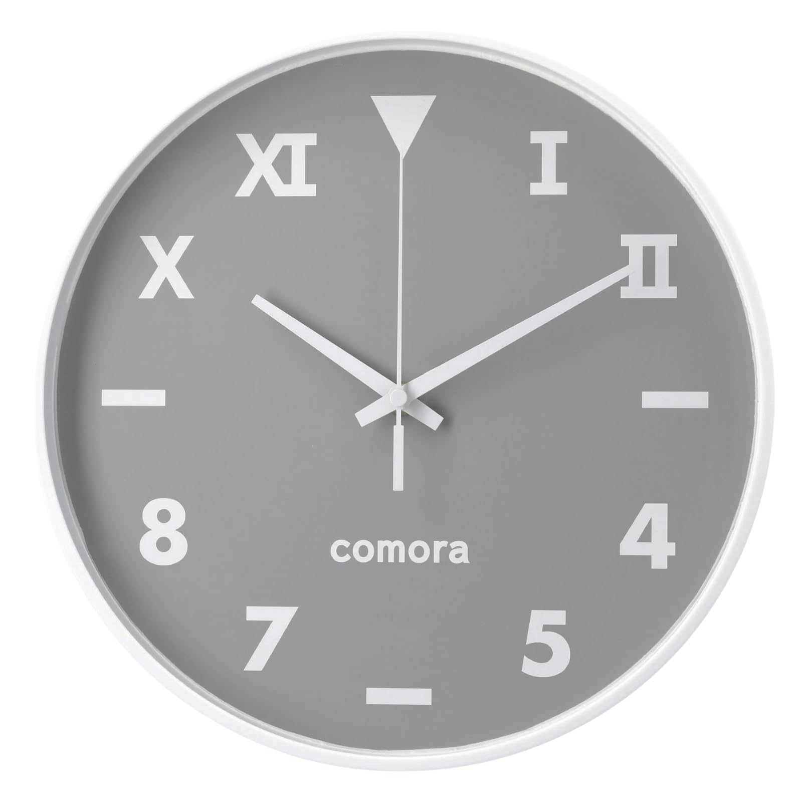 

[comora] Nordic-style Wall Clock, Gray, Silent Quartz Movement, California Dial, Stylish, Gift-Ready