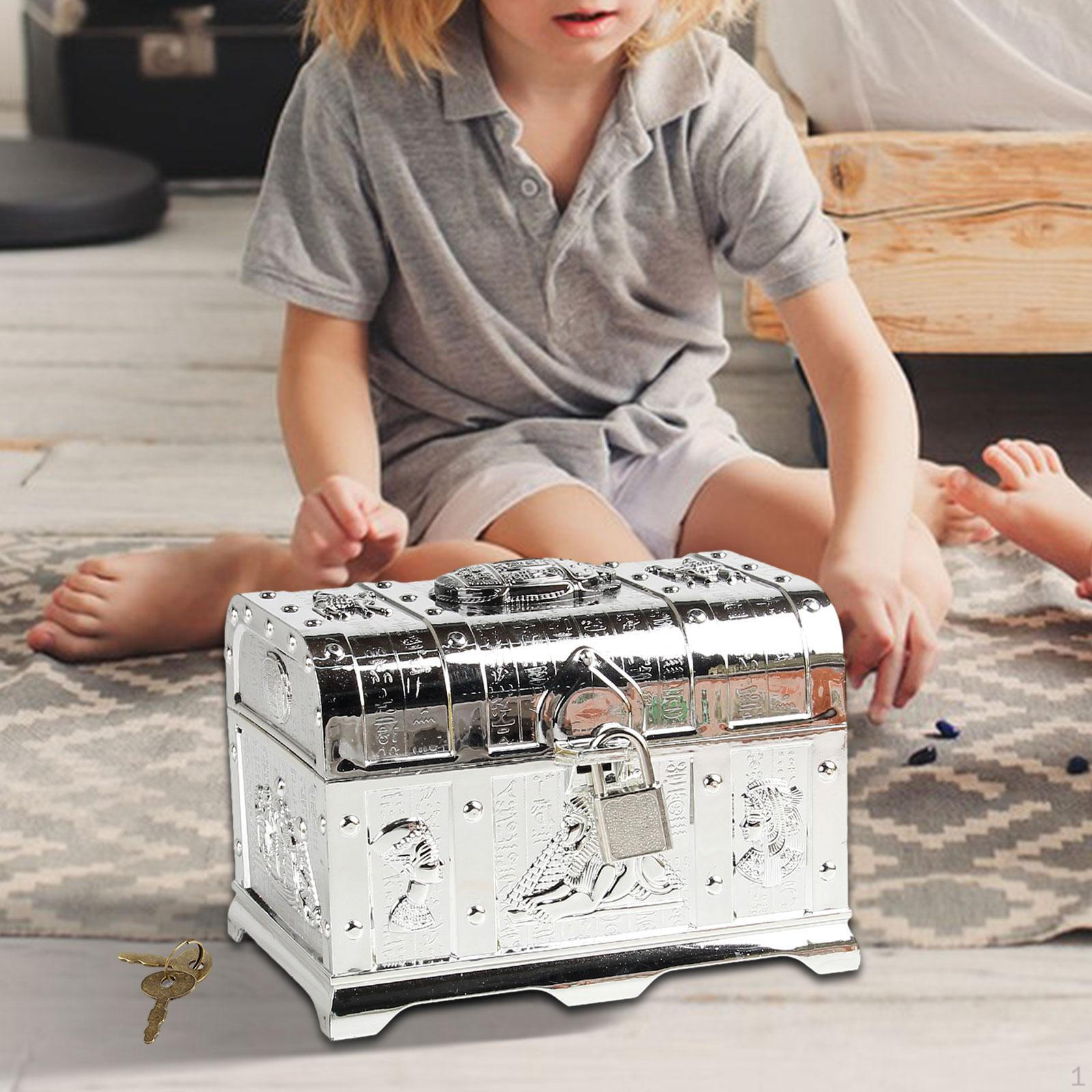 Сундук с сокровищами для детей Приключенческий с замком Пиратский Хэллоуин Silver 1190₽