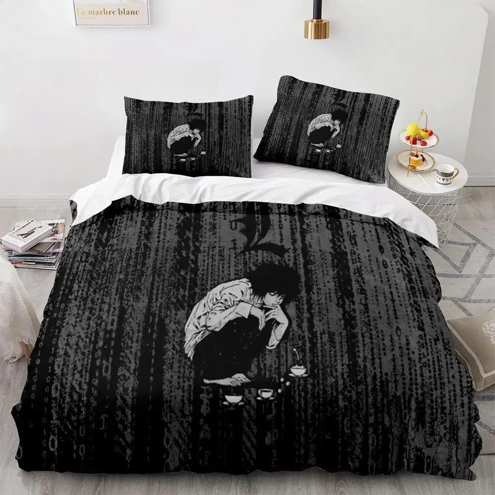 

Комплект постельного белья Death Note Single Twin Full Queen King Size Bed Set Adult Kids Bedroom Duvet cover Sets 3D Print Anime Death Note 70x133cm 2pcs