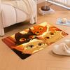 Flannel Thickness 0.47inch Foot-1pc Cartoon Character Fatigue Door Mat, Oil Painting Kitten Print Absorbent Anti-slip Mat Area C