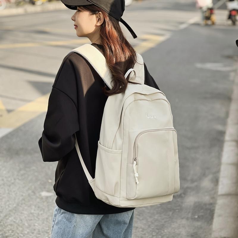 Student skolesekk kvinner stor kapasitet ensfarget ryggsekk herre reise ryggsekk