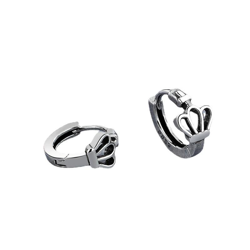 Korean Version of Fashion Temperament Women's Ear Clips, Ear Buckles, Crown Earrings, Retro High-end Design Jewelry
