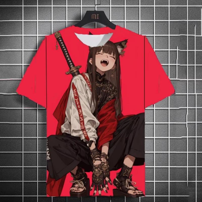 Japanese-style cartoon girl graphic T-shirt 3d Printing Summer Leisure Dry Men's T-Shirt Children's Clothing Tee Y2k