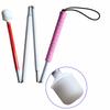 Folding Four-section Aluminum Cane for the Blind, 100cm, for Children, with Pink Rubber Grip