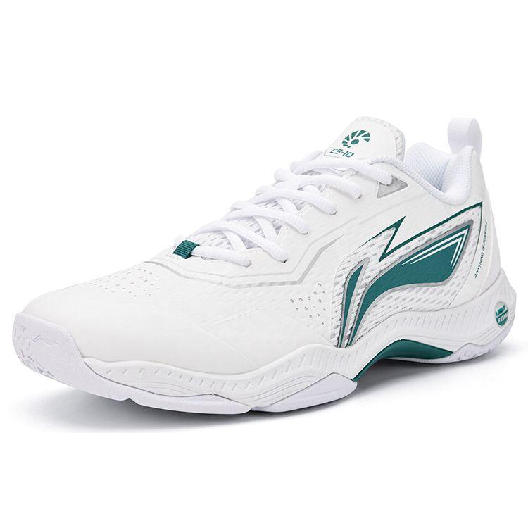 Li-Ning Non-Slip Shock Absorbing Wear-Resistant Arch Support Low-Top Badminton Shoes Unisex Shoes White Green AYZT003-4