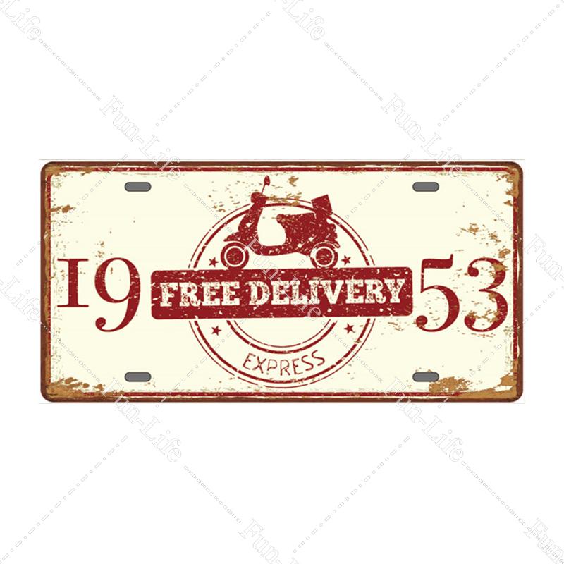 Motorcycle Vintage Metal Poster Retro Route 66 Motor Tin Signs Board / Pub / Bar / Cafe / Garage Decor 15x30cm