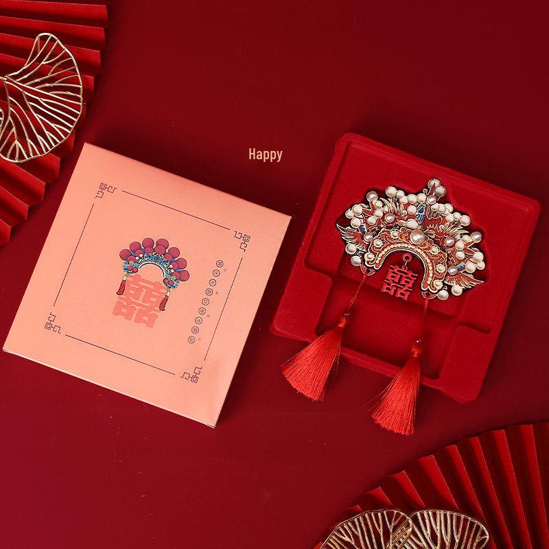 

3D Happy Character Wedding Magnets - Chinese Style Festive Room Decor Gifts for Newlyweds