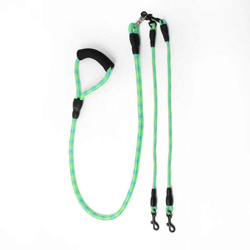 Multi-dog double leash (1.5m) (black green)