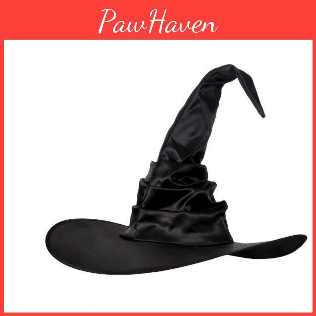 Halloween Costume Curved Hook Witch Hat With Curled Brim For Party Up Dress