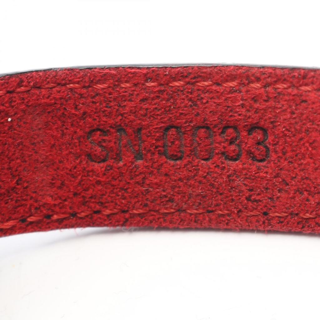 Used LOUIS VUITTON Brasserie Vou Good Luck Bracelet M64447 leather Stainless Steel Black Silver Silver Used Women
