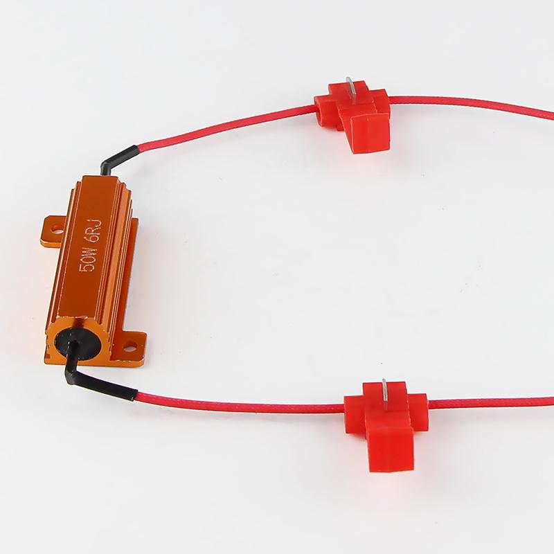 2PCS/4PCS 6ohm 50W Load Resistor Canbus For LED Bulb Reverse Light Turn Signal Lamp Brake Light Headlight Anti-Flashing Decoder