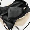 Brand Fashion Faux Lamb Shoulder Bag For Women Large Reversible Shopping Bag High-quality Commuter Handbag With Card Holder