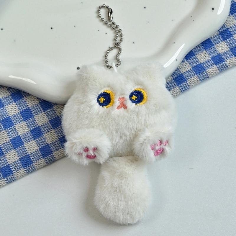 Plüsch Katze Schlüsselanhänger Cartoon Tier Anhänger Schlüsselanhänger Modische Stoffpuppe Schlüsselanhänger Schmuck für Rucksäcke und Handys
