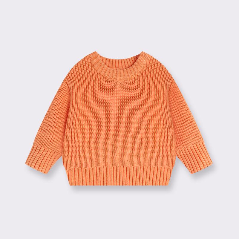 0-7 ans Pull d'hiver pour bébé Enfant en bas âge Enfant Garçon Fille Vêtements Manches longues Haut Basique Pull en maille Tricots Uni Pull pour bébé