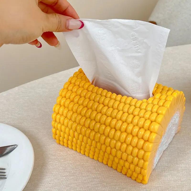 Personalized Corn Tissue Box,High-value Living Room Home Pumping Carton, Desktop Decoration Ornament,Creative Car Storage Boxes