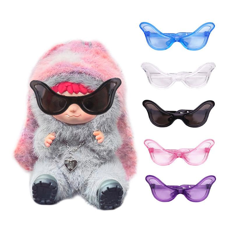 Puppenbrillen, 5 Farben Kunststoff Anziehbrillen für Spielzeugbrillen Kostümzubehör DIY Spielzeug Puppenbrillen Zubehör