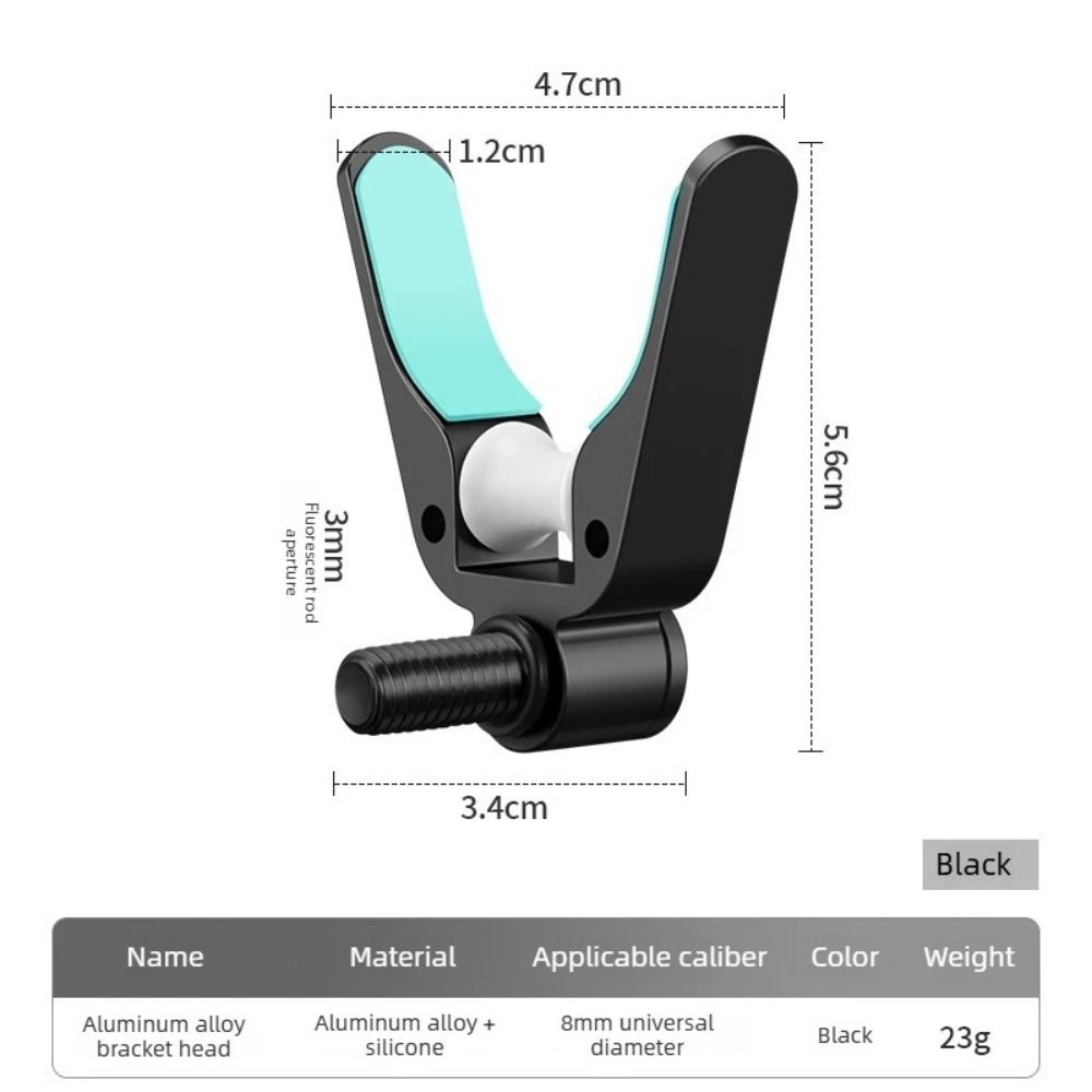 Silicone Pad Horn Head Aluminum Alloy Rod Rest Fishing Parts Bracket Head  Rod Support