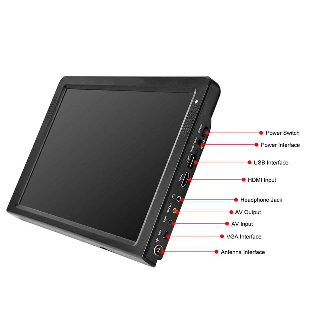 12inch Digital Analog Televisions Portable TV for Home Car Airplane
