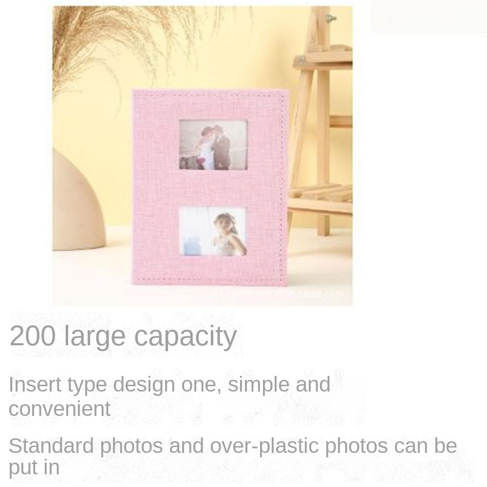 200Pcs Linen Cover Photo Album Interleaf Type Large Scrapbook Album  Wedding Collection
