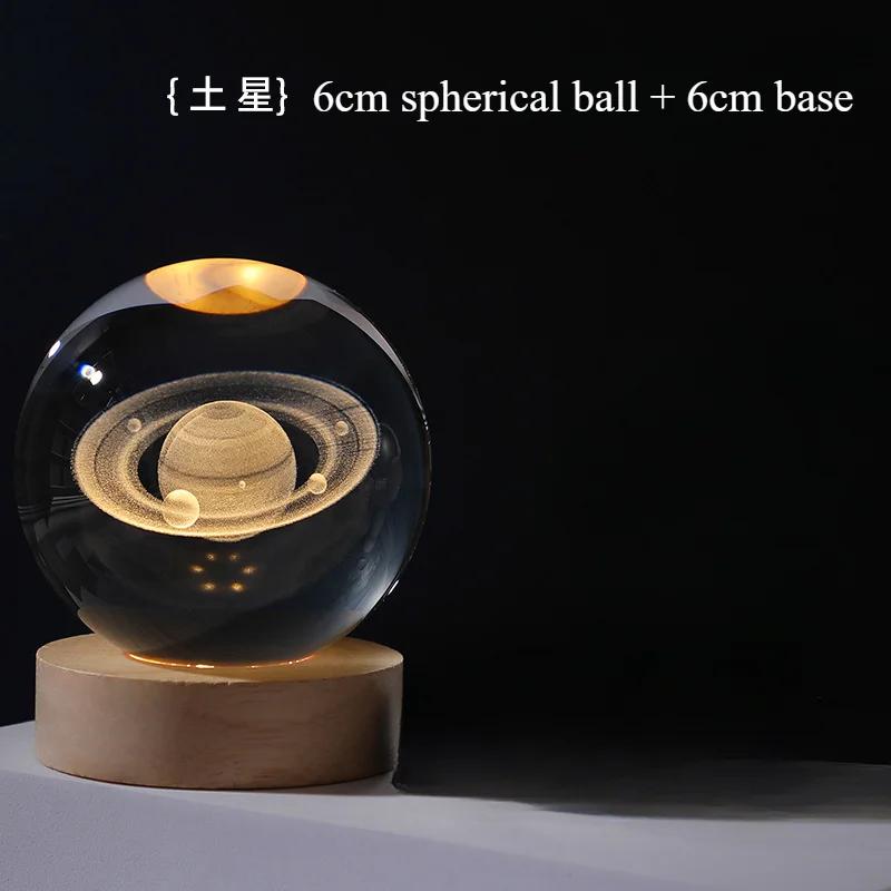 3D Moon Planet Decoration for Bedroom Home and Decoration Dog Toys Crystal Ball USB Night Light Massage Home Table Lamp Planets