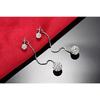 High Quality 925 Silver Rhinestone Earrings Double Crystal Ball Long Tassel Stud Earrings Brincos De Prata For Women