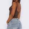 Trendy American Ruched Square Neck Slim Fit Minimalist Camisole - Summer Edition