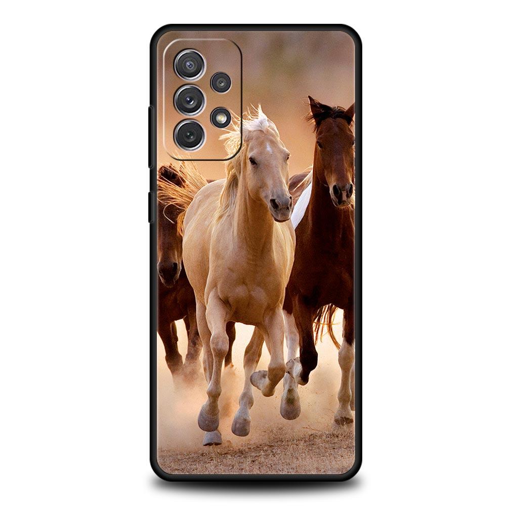 Running Horse Animal Phone Case For Samsung Galaxy A55 A53 A51 A35 A33 5G A31 A25 A23 A21s A15 A13 A73 A71 A05s A03s S8 S9 Cover