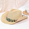 Hot Hat Women's Panama Hat Ethnic Style Face Small Straw Hat Sunscreen Shade American Western Cowboy Hat