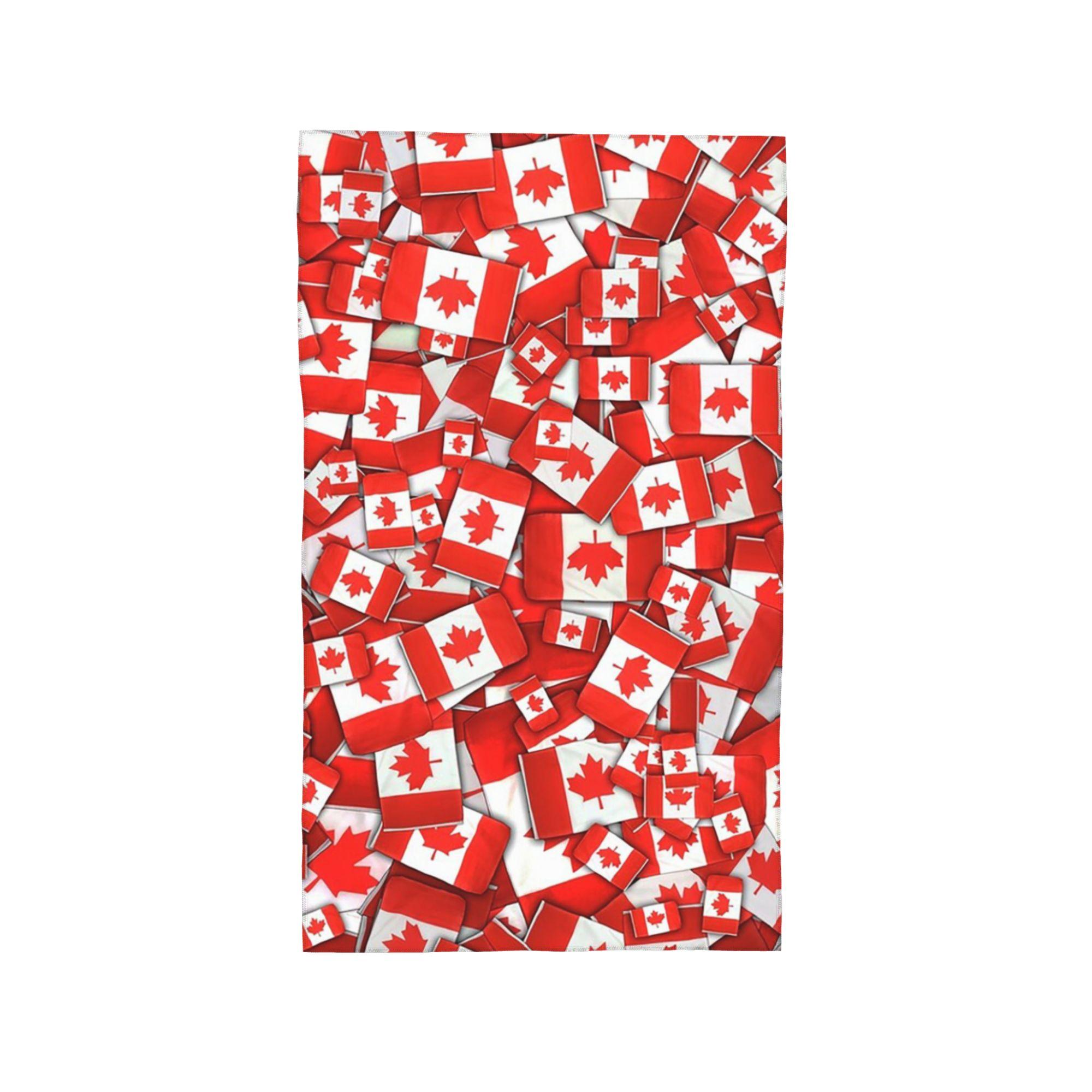 

Canada Flag Pattern Soft Face Towel Quick Dry Pool Bath Cotton Towels Breathable W30*H60(CM)