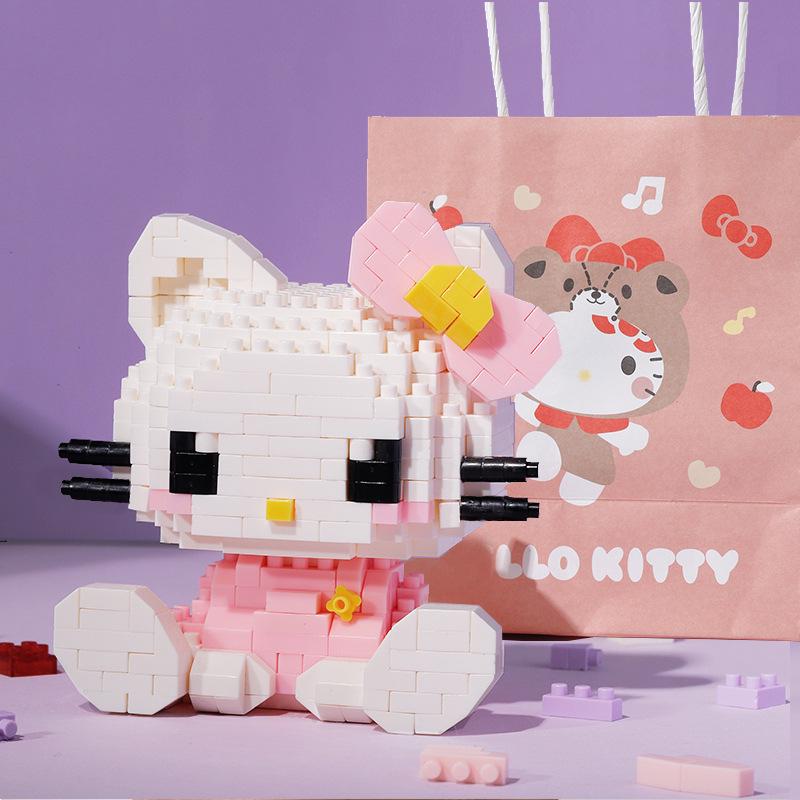 Cartoon Figurine Building Blocks: Kuromi, Cinnamoroll & Melody Rabbit - Educational Toy Blind Box for Kids