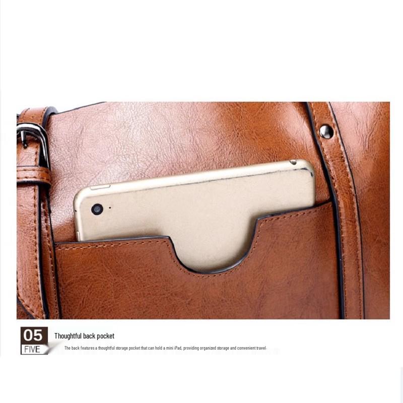 2025 Trendy Women's Genuine Leather Shoulder Tote - Soft, Versatile, Large Capacity Handbag with Crossbody Option