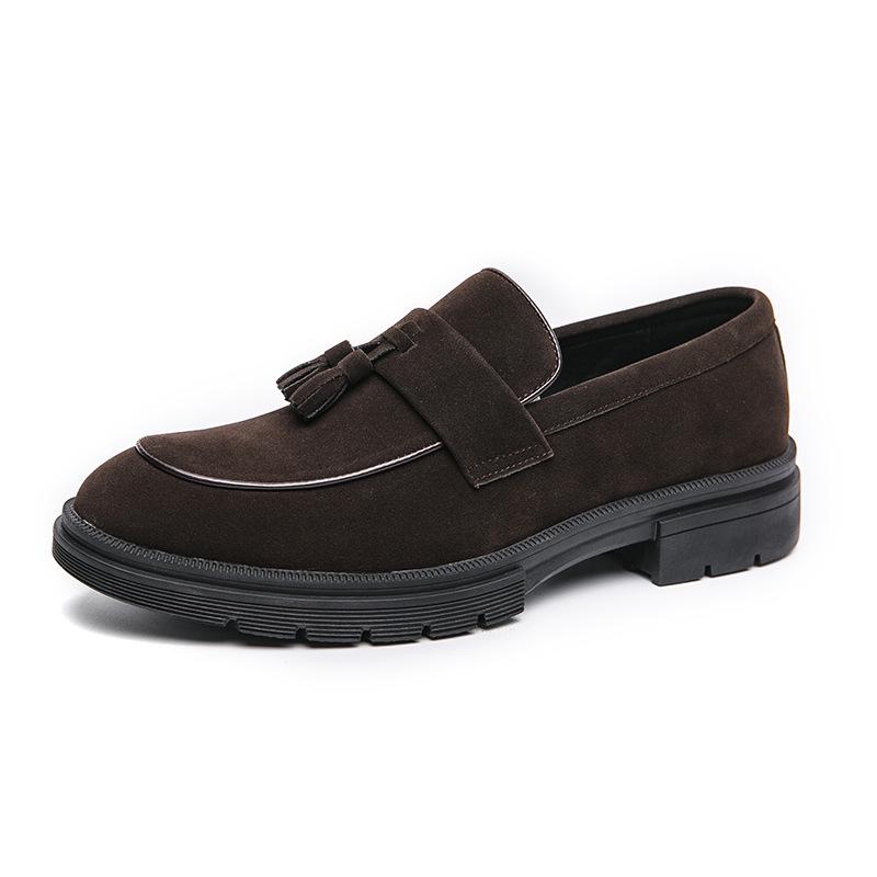 Men s Plus Size Matte Leather Tassel Loafers - Retro Business Formal Slip-ons 44