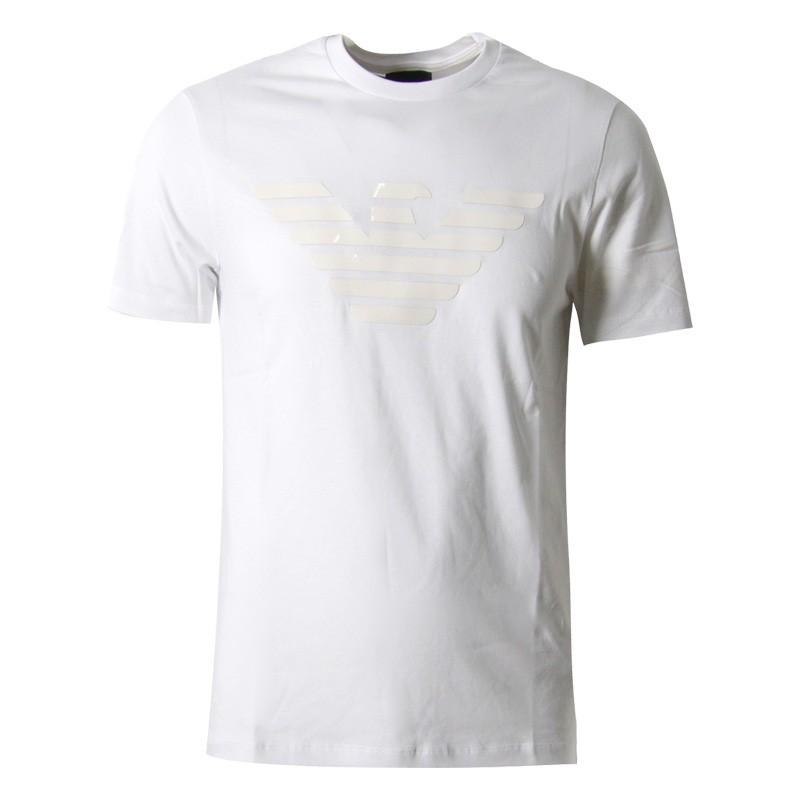 

Emporio Armani Logo Print Crew Neck Short Sleeve T-Shirt Men tops White 3G1T92-1J00Z-0134 L