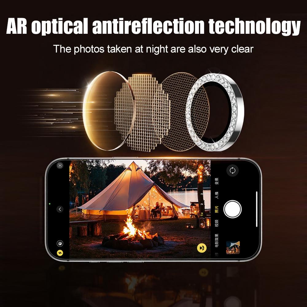 Diamond Rhinestone Camera Lens Protector For Apple iPhone 17 Air 16 15 14 13 Pro Max Plus Mini Independent Lens Cover Only 1PCS 4