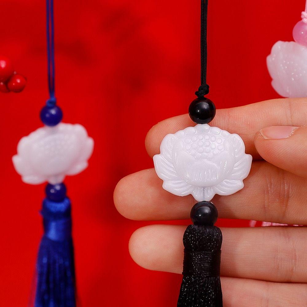 1Pcs Lotus Tassels Silk Tassels Ancient Chinese Style Knot Tassels Pendant Jade Beads Tassel