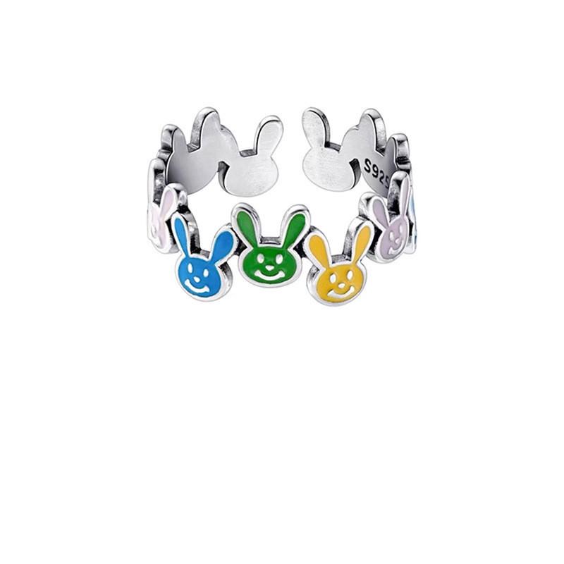 Trendy Colorful Rabbit Inspired Ring For Women Adjustable Design Perfect For 2023