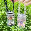 Dustproof Barrel-shaped Mystery Box PVC Organizer Transparent Storage Box Doll Bag Organization With Keychain Case