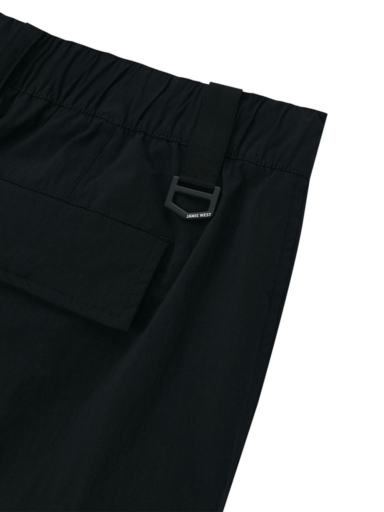 Jeimiweseuteu Nylon Stretch Cargo Shorts (Black)